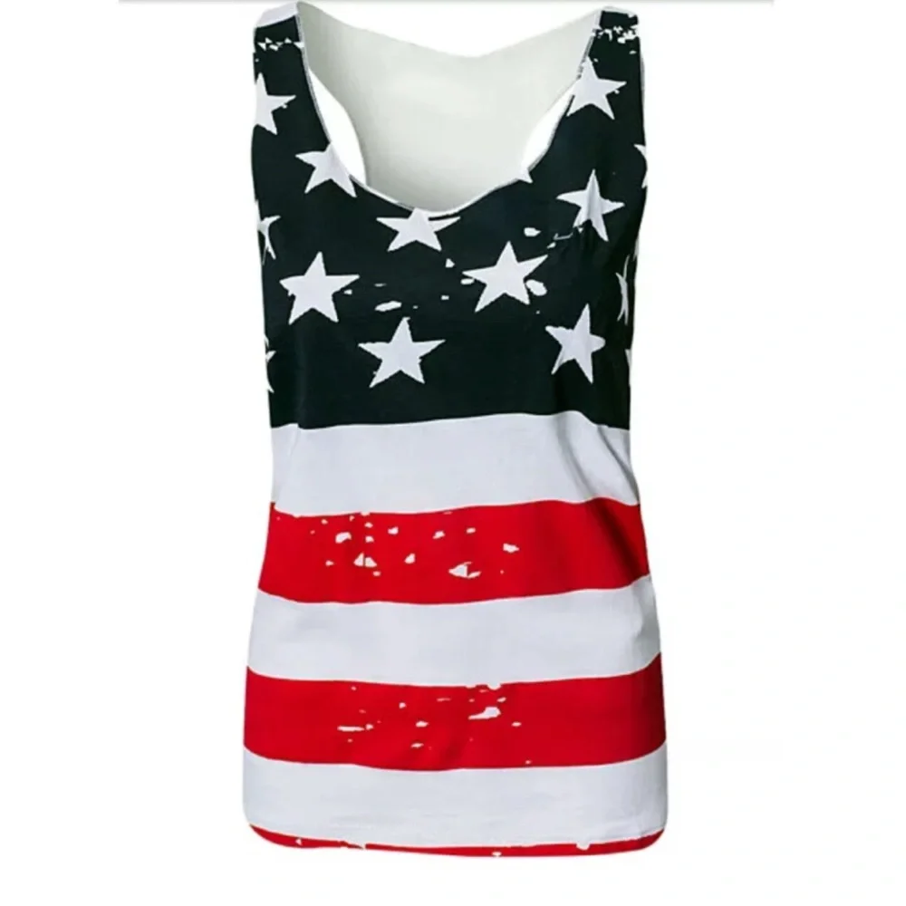 - American Flag Patriotic Razorback Tank Top! NEW!